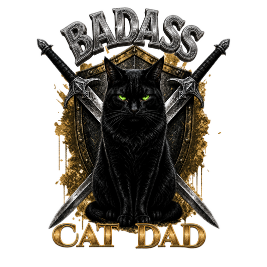 Badass Black Cat Dad Classic Tee