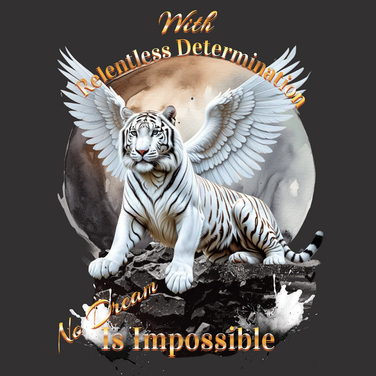 Relentless Determination White Tiger Classic Tee
