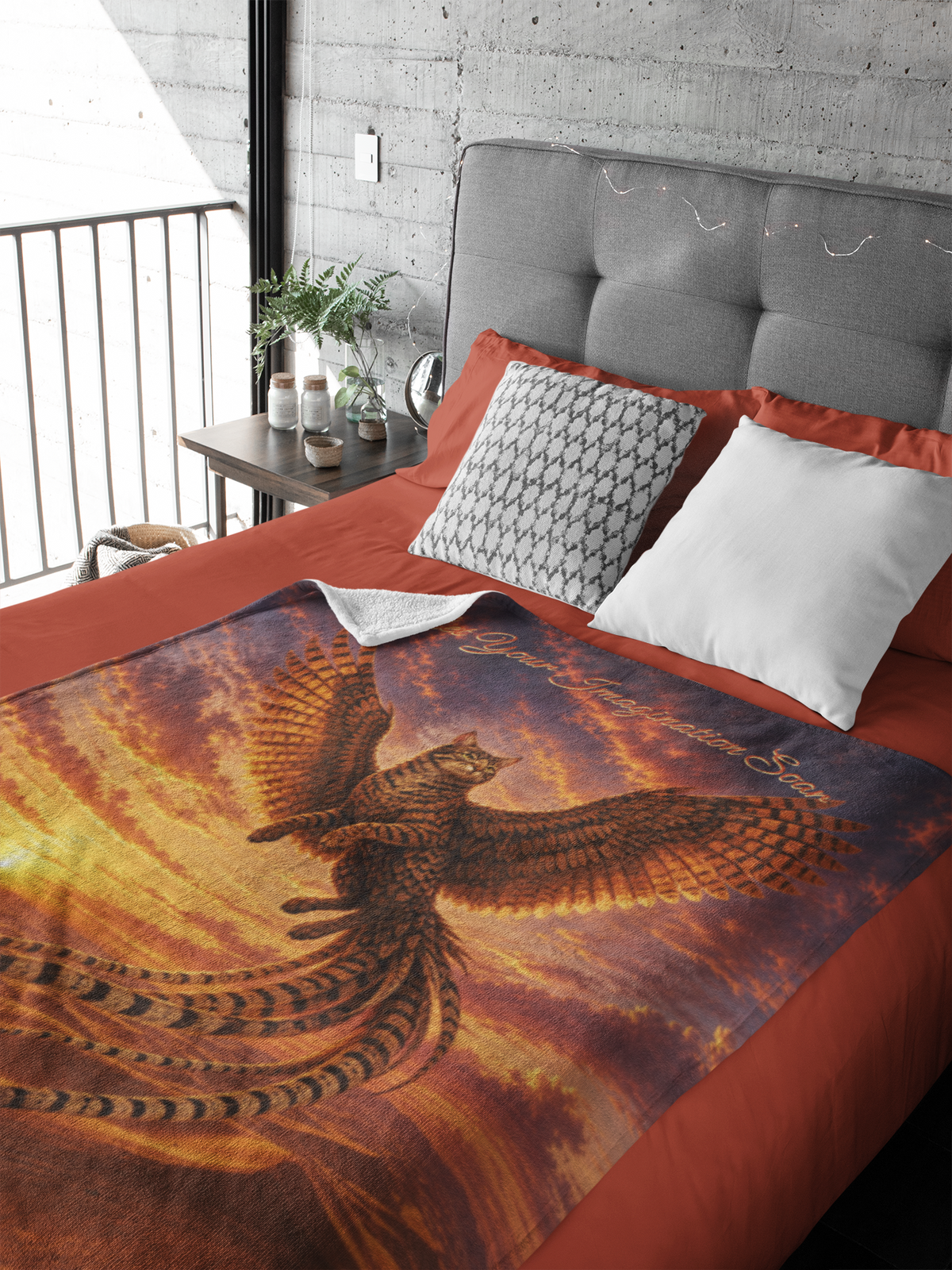 Personalized Tabby Phoenix Throw Blanket
