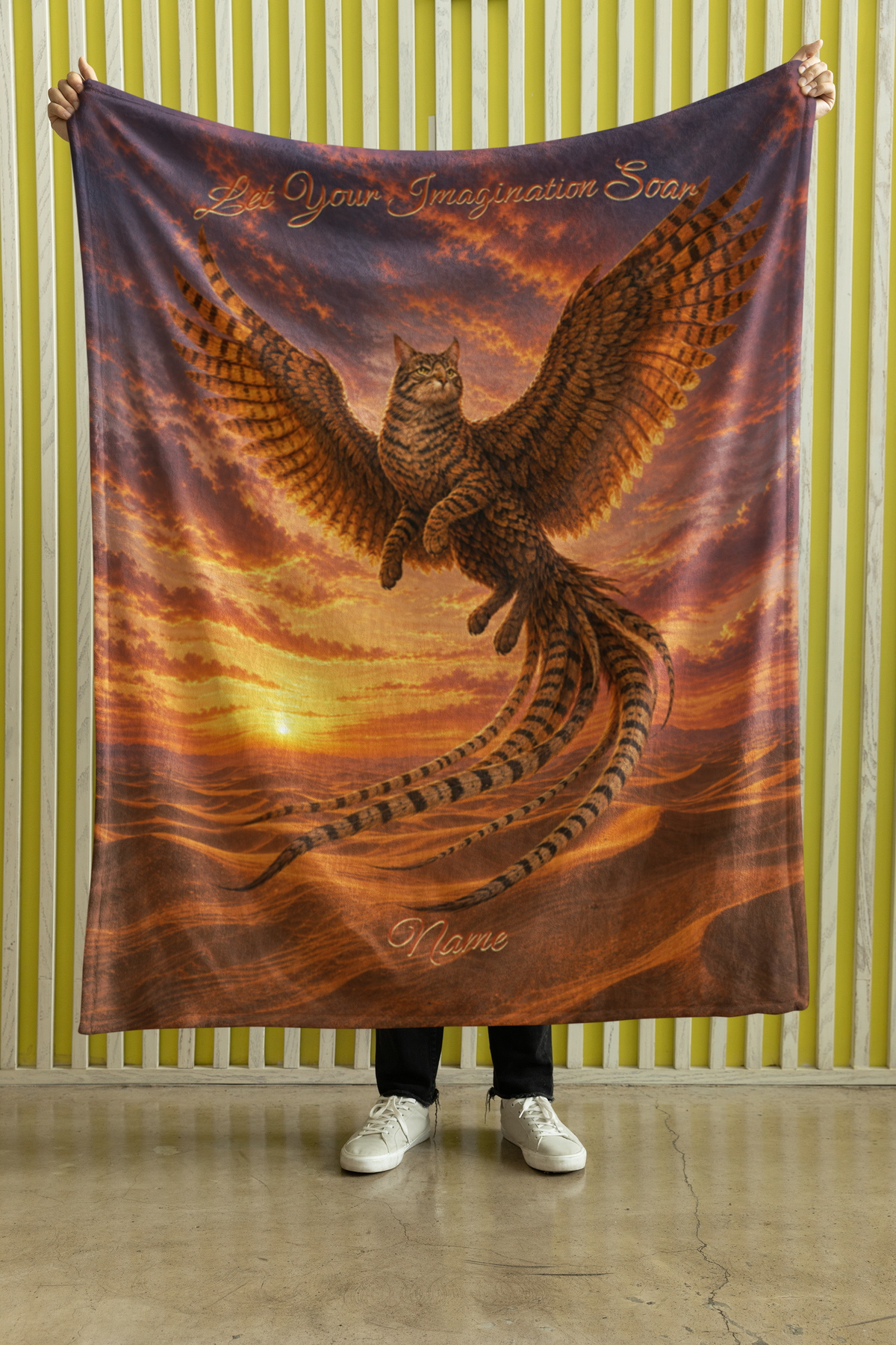 Personalized Tabby Phoenix Throw Blanket