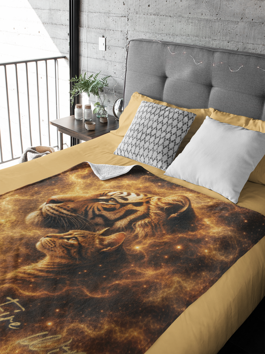 Believe in the Fire Within Tiger & Tabby Throw Blanket