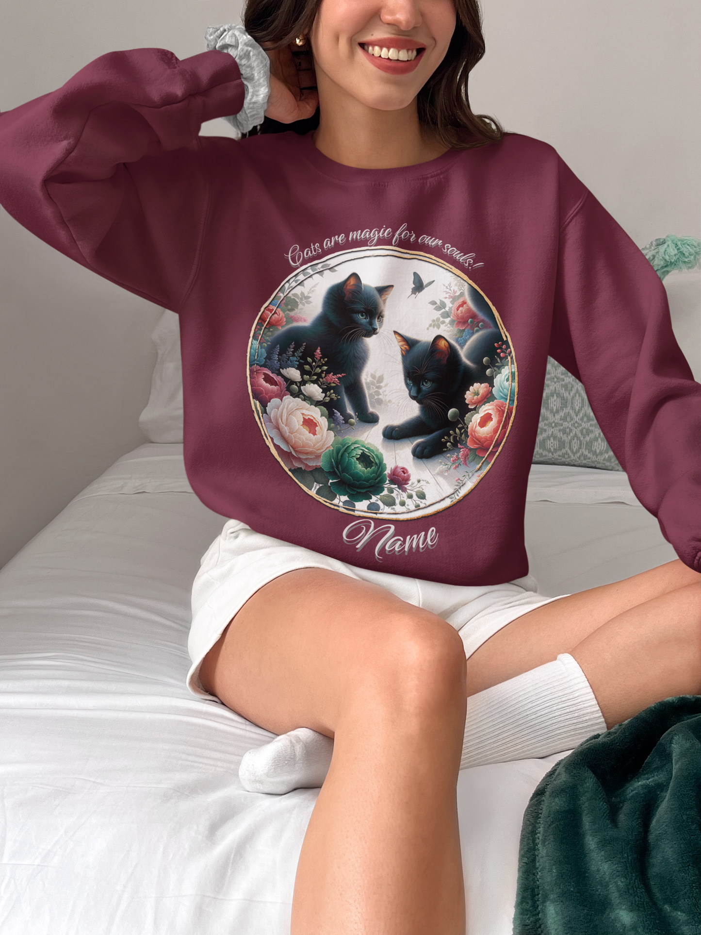 Two Black Kittens Personalized Sweatshirt