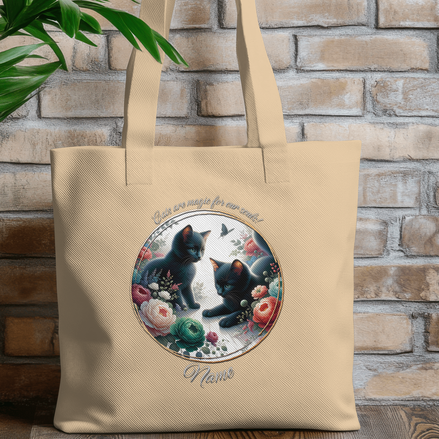 Personalized Two Black Kittens Eco Tote Bag