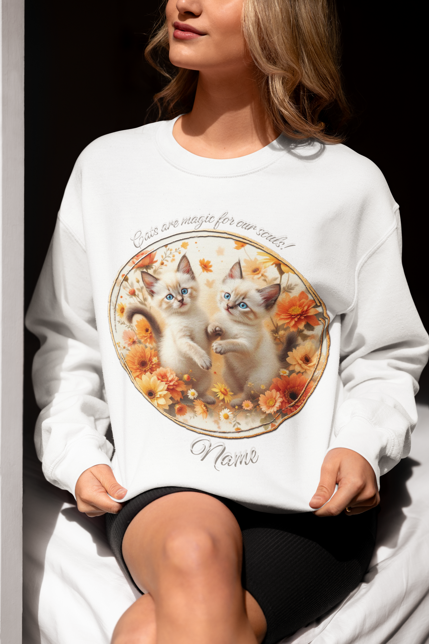 Two Blue Eyed Kittens Personalized Sweatshirt