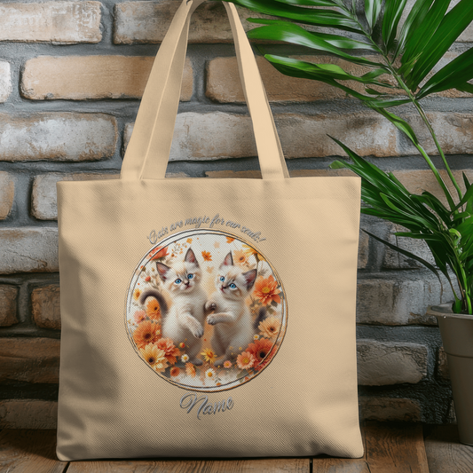 Personalized Two Blue Eyed Kittens Eco Tote Bag
