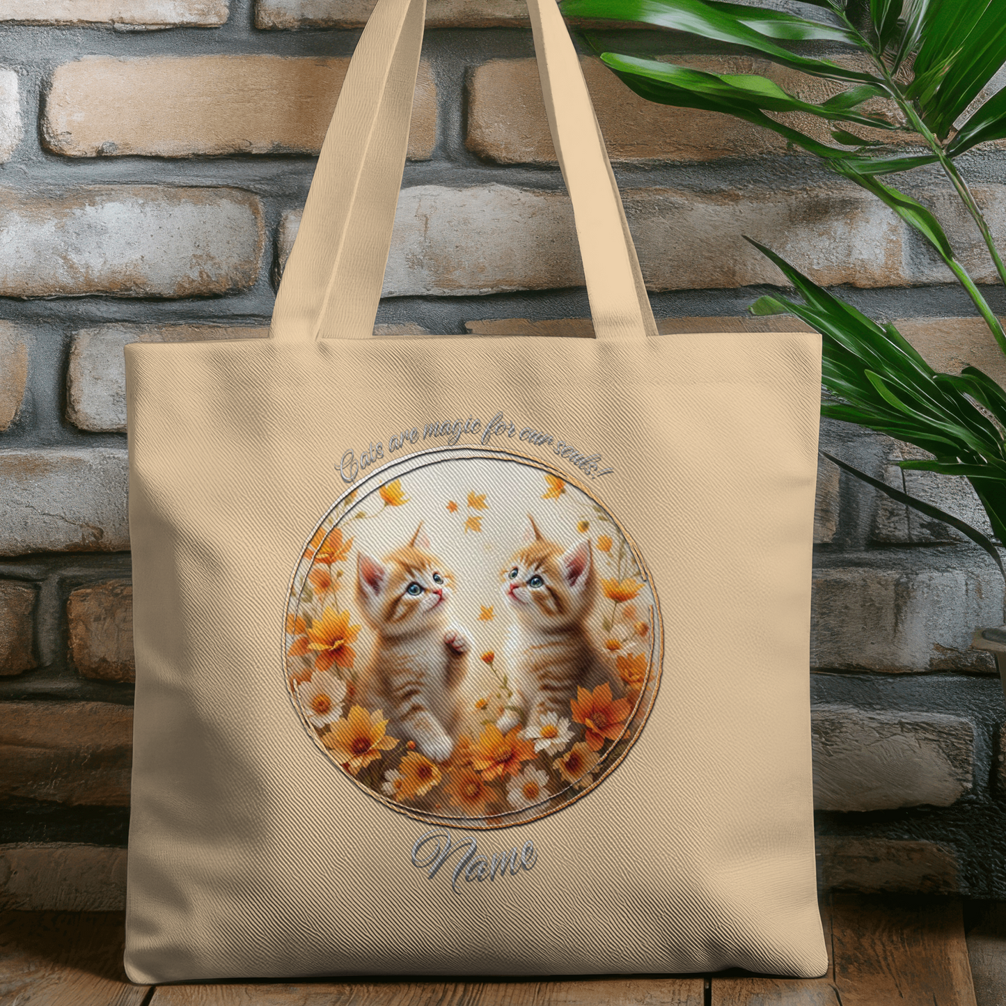 Personalized Two Ginger Kittens Eco Tote Bag