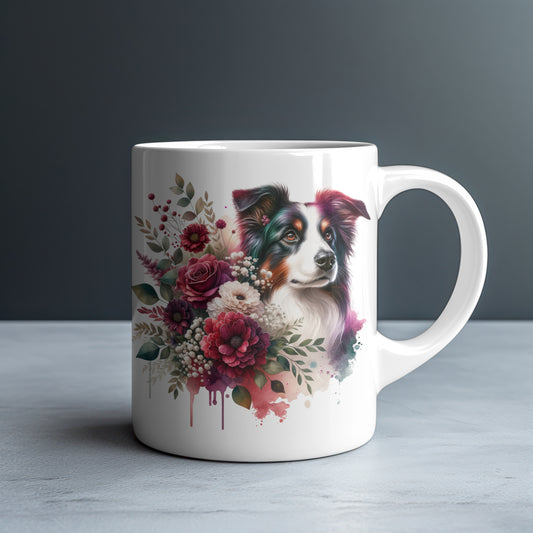Border Collie Personalized White Glossy Mug