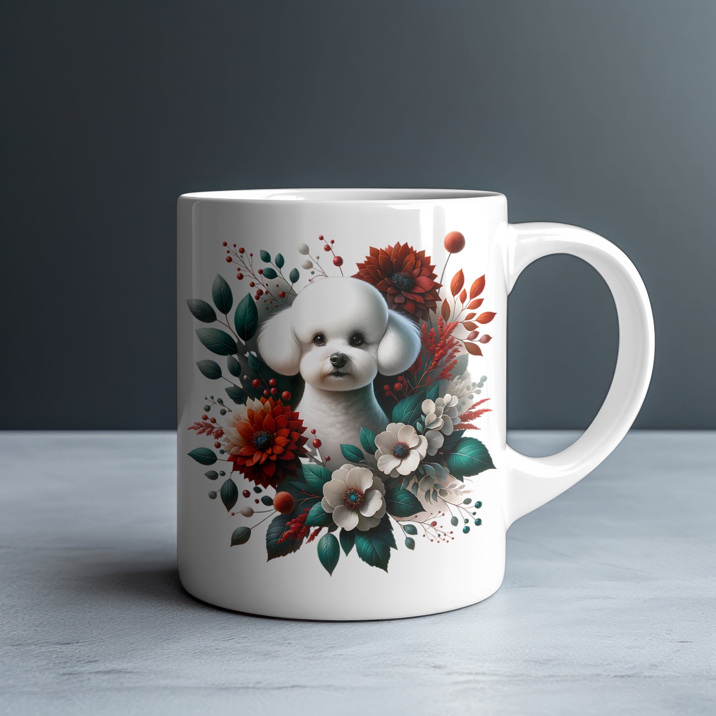 Bichon Frisé Personalized White Glossy Mug