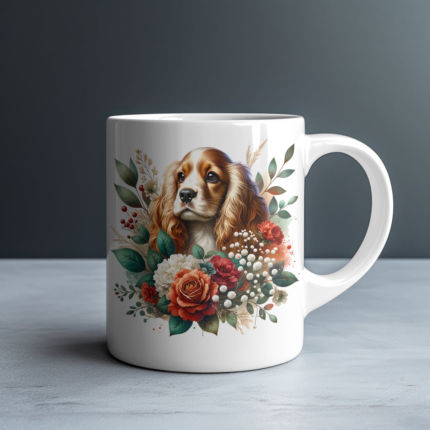 Cocker Spaniel Personalized White Glossy Mug