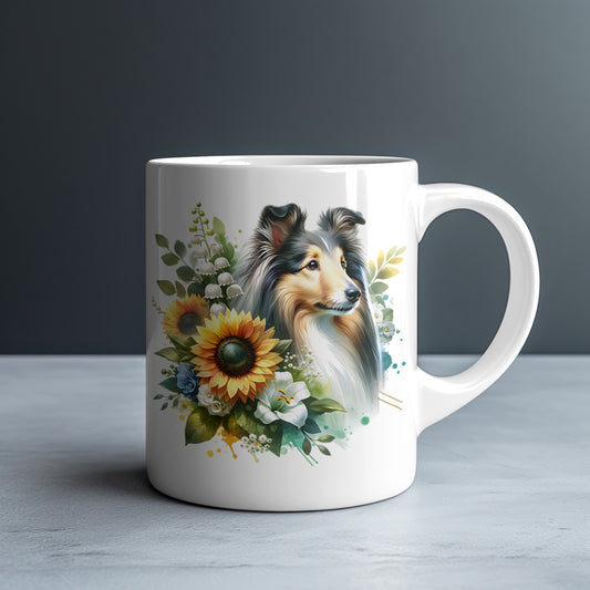 Collie Personalized White Glossy Mug