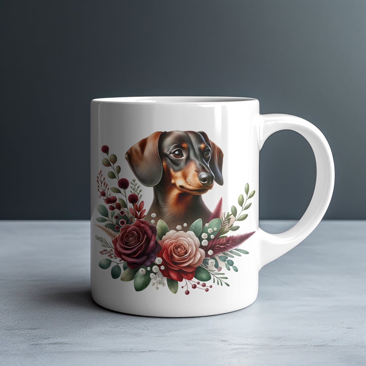 Dachshund Personalized White Glossy Mug