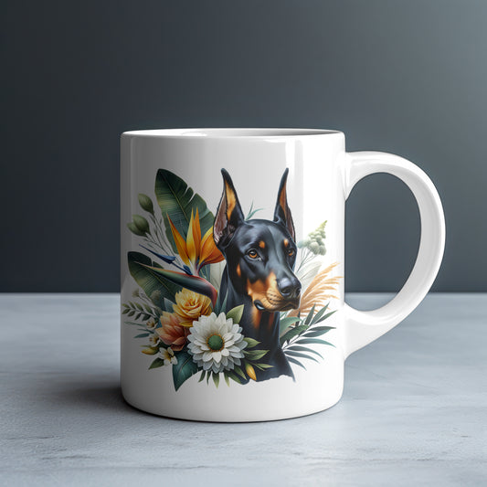 Doberman Pinscher Personalized White Glossy Mug