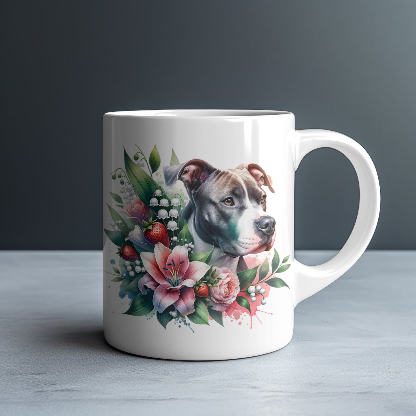 Pitbull Personalized White Glossy Mug
