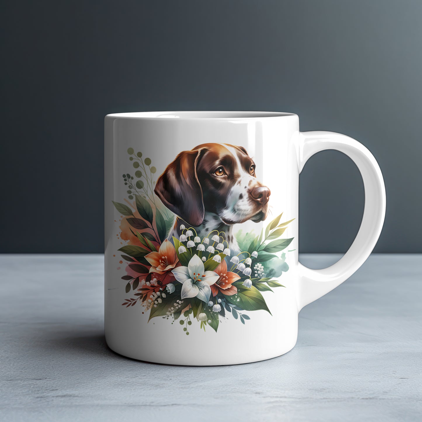 Shorthaired Pointer Personalized White Glossy Mug