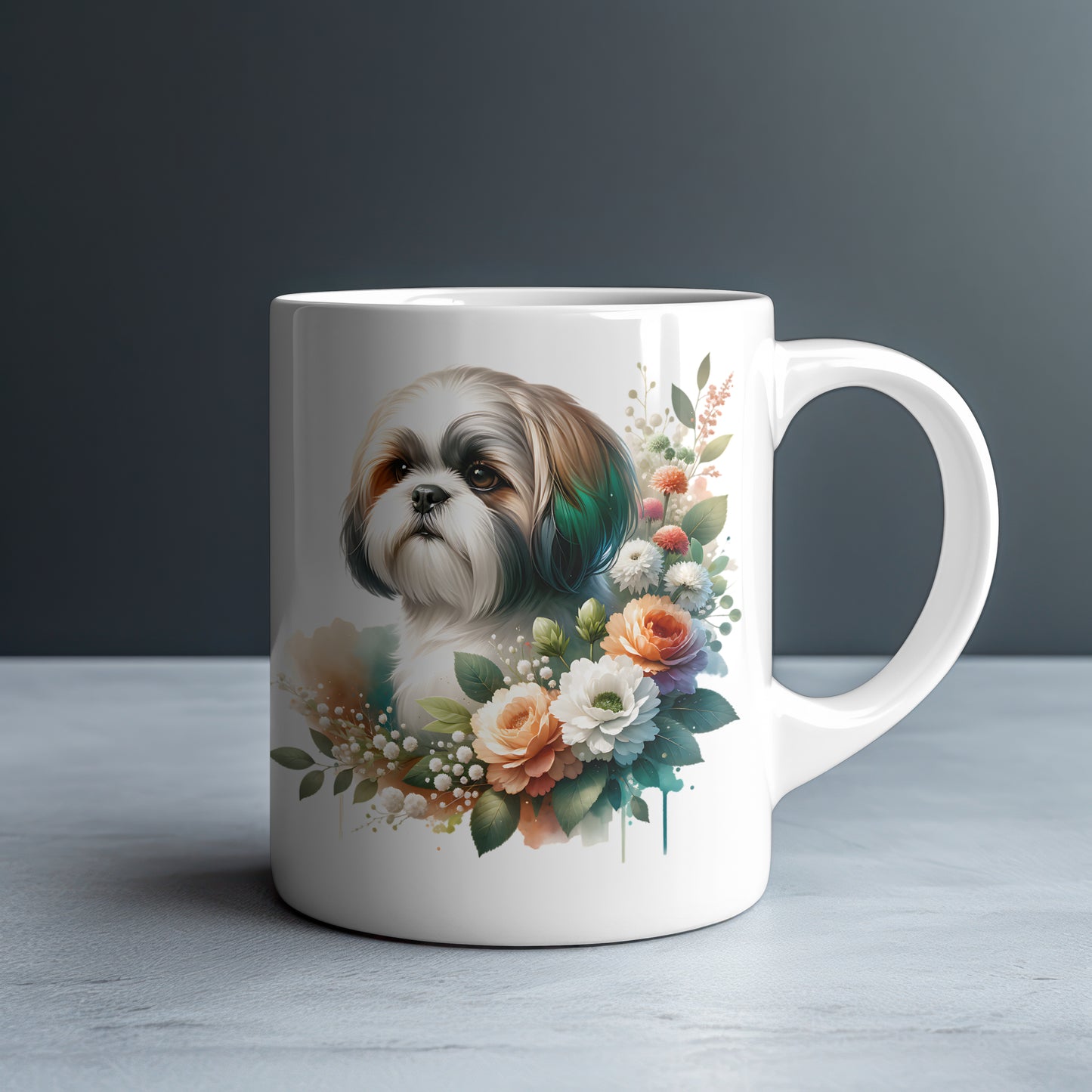 Shih Tzu Personalized White Glossy Mug