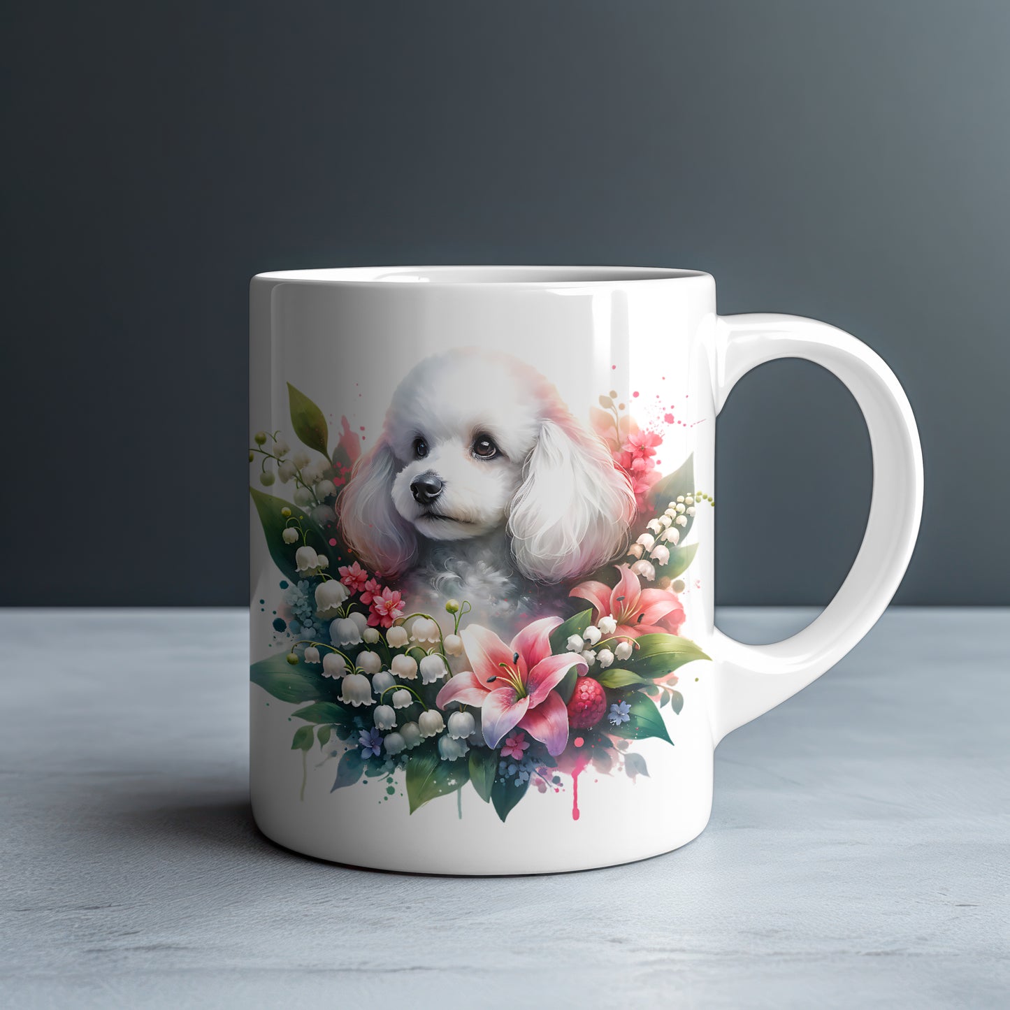Toy Poodle Personalized White Glossy Mug
