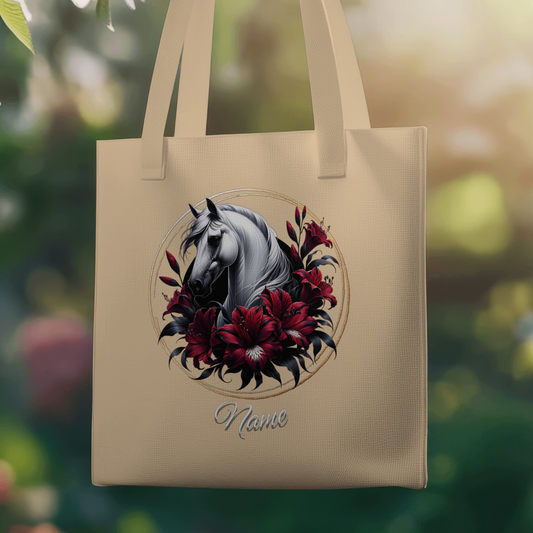 Personalized White Horse Blood Lilies Eco Tote Bag