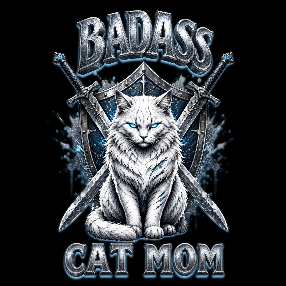 White Cat Badass Cat Mom Classic Tee