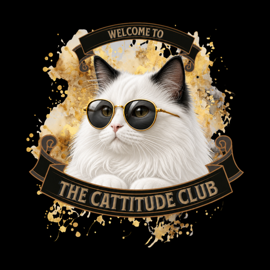 White Cat Welcome To The Cattitude Club Classic Tee