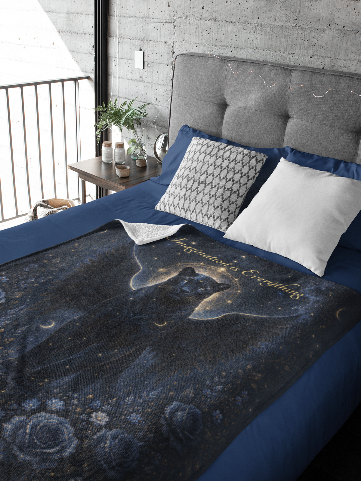 Majestic Winged Panther Throw Blanket