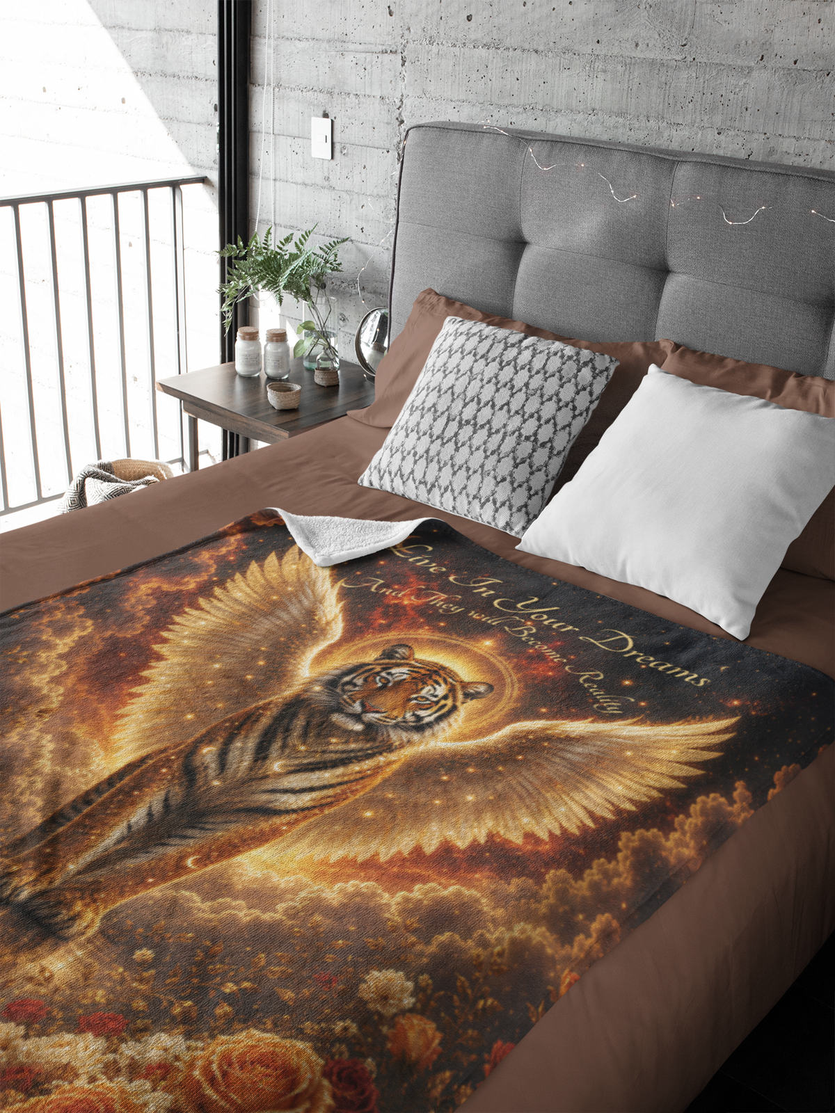 Majestic Winged Bengal Tiger Throw Blanket